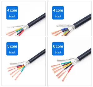 2 3 4 5 6 Kern 0,2 0,3 0,5 0,75 1 1,5 2,5 4 Mm2 300 300V PVC-Kabel Kupfer/verzinntes Kupfer Rvvp Shield Flexibles elektrisches Kabel