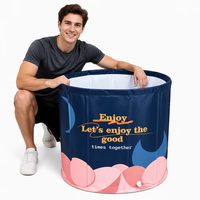 Runder Nicht-Aufblasbarer Tragbarer Swimmingpool 80cm Durchmesser PVC Faltbarer Wasserspiel-Pool Badewanne für Kinder