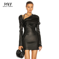 Damen Elegante Sexy Nachtkleider Frauen Adaptive Kleidung Kleid Mode Schönes Pakistanisches Langarm PU Mini Vintage Kleid
