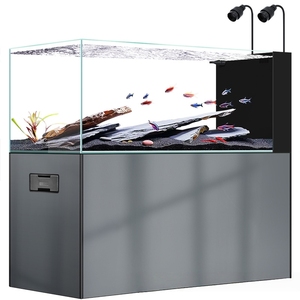 Acuario Rectangular de Vidrio Ultra Blanco con Filtración Superior, Madera Contrachapada Sólida, Luces LED, Drenaje con un Clic, <span class=keywords><strong>para</strong></span> Peces Bala - Product Image 5