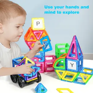 Blocos de construção magnéticos para crianças, conjunto de blocos de construção, brinquedos magnéticos em 3d com cores, brinquedos educativos