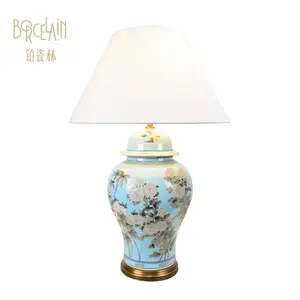 China supplier modern living room led bedside reading lighting porcelain table lamps for home decor