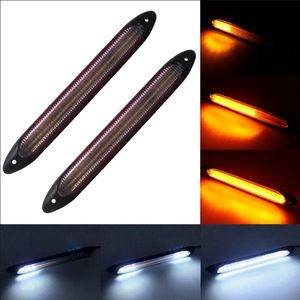 Luces LED diurnas para automóvil con intermitentes secuenciales, luces LED diurnas de alto brillo, DRL blancas y amarillas - Product Image 5