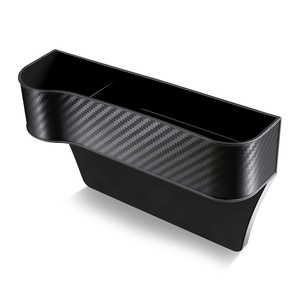 Car Storage Box Carbon Fiber Textured PP Material For Car Seat <b>Gaps</b> With 1-3 Compartments Pressure Resistance General Use - Product Image 1