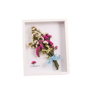 Tela de natal personalizada de fábrica, flores diy, flor seca personalizada, moldura de madeira, caixa de sombra