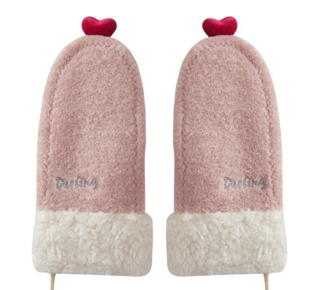 Варежки для девочек милые зимние теплые плюс бархатные плотные уличные студенческие перчатки для велоспорта водонепроницаемые перчатки для снега