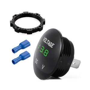 Voltímetro Digital LED Redondo de 12V CC Impermeable para Coche con <span class=keywords><strong>Cargador</strong></span> - Product Image 1