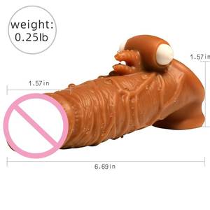 Manchon vibrant réutilisable pour l'agrandissement du pénis masculin, extenseur de pénis, manchon d'amélioration de l'érection, produit sexuel pour adultes - Product Image 2