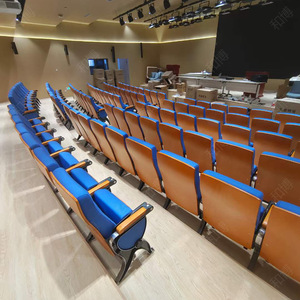 Manwa Expo Tiered Theater Chairs Blue Beech HB608-1 With Handrails For Lecture <b>Hall</b> And Conference Room Seating - Product Image 3