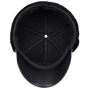 Men's Winter PU Baseball Cap Warm Ear Flaps Waterproof Suede Hat For Seniors And Fathers - Product Image 5