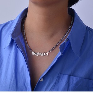 <span class=keywords><strong>Collana</strong></span> con ciondolo a lettera <span class=keywords><strong>personalizzata</strong></span> Hip Hop, catena a maglie grosse, in acciaio inossidabile anti-ossidazione, con <span class=keywords><strong>nome</strong></span> personalizzato, per dropshipping - Product Image 4