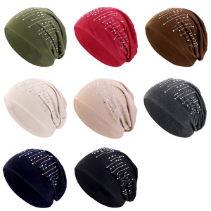 Bonnet en strass chapeaux pour hommes femmes Slouchy Beanie Hip-Hop casquettes léger doux crâne casquettes pour <span class=keywords><strong>chimio</strong></span> sommeil - Product Image 2