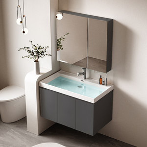New bathroom cabinet integrated ceramic basin bathroom modern simple bathroom hand wash basin - Product Image 4
