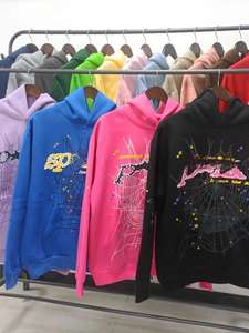 เสื้อฮู้ดลายกราฟิกใยแมงมุมที่สะดุดตา |   เสื้อฮิปฮอปสตรีทแวร์โอเวอร์ไซส์คุณภาพสูง สไตล์วายทูเค กำลังฮิต สำหรับผู้ชายและผู้หญิง - Product Image 1