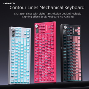 Teclado mecánico intercambiable en caliente LT84 Isometric Line para juegos y oficina, teclado con cable de montaje lateral con patrones grabados - Product Image 2