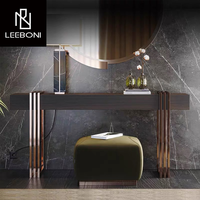 Table d'entrée simple en acier inoxydable miroir design de luxe table console en bois