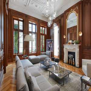 Villa classico pannello di legno personalizzato di bambù finitura impermeabile rivestimento decorativo della parete interna WPC compensato MDF parete di legno - Product Image 1