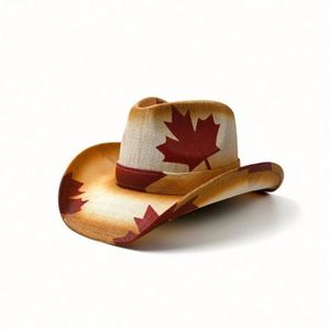 Sombrero de Vaquero Unisex de Paja con Diseño de Bandera Americana, Ala Moldeable, Transpirable y Cómodo para Viajes y Pesca - Product Image 5