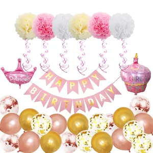 2nd Birthday Balloons 2 Year Old Banner Party 2nd Number Foil Balloon Boy Girl Balls Kids Favor Baby Shower Decoration