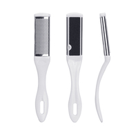 Petit lime à pieds et râpe à pieds incurvés double face en acier inoxydable, professionnel et portable pour pédicure