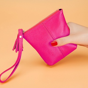 Boshiho Customized Genuine Lychee Pattern Leather Coin Pouch Slim Leather Coin Wallet <b>Small</b> Card Holder - Product Image 6