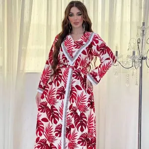 Print Dashiki Long Maxi Dress 2024 Winter Autumn Abaya Dress Ladies Traditional African Clothing Fairy Dress Moroccan Kaftan