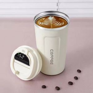 Custom Logo <b>Smart</b> Cup Thermos Bottle Portable LED Temperature Display Vacuum Coffee <b>Mug</b> Water Flask Promotional Drinkware - Product Image 1