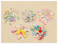 Met de hand beschilderde artistieke hars-polymeerklei schijven sculptuur gloeiende lichtgevende fruit voedsel snoep cake ijsblokje Kawaii Playdough Slime