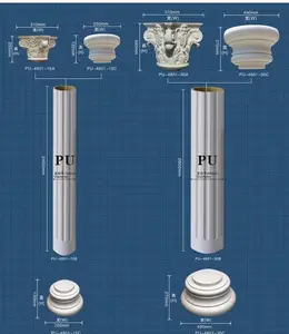 europäischer stil hochwertige langlebige retro-haussäulen designs wand weiß rund polyester römische säule hauptstadt