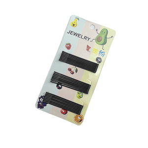 Black Hair <b>Clips</b> 10 Cm Metal Side <b>Clips</b> Daily Use Women Headdress With Cardstock Individually Packaged - Product Image 2