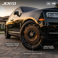 Jantes en alliage forgé sur mesure T6061-T6 de 18 à 22 pouces, finition noire brillante, adaptées aux SUV et camionnettes haut de gamme de taille standard, fabriquées en usine