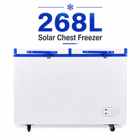 Congélateur coffre solaire 268L 12V/24V DC à compresseur, modèle BD/BC, 268 litres, système de congélation solaire pour la maison