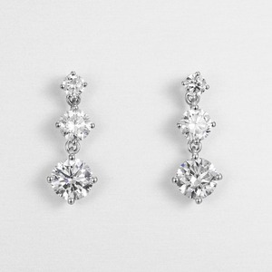 Simple Stylish 3 Round Lab Grown Diamond <b>Dangle</b> <b>Earrings</b> for Women Engagement Wedding Accessories Fashion Contracted Jewelry - Product Image 1