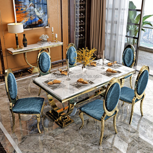 Juego de <span class=keywords><strong>Comedor</strong></span> de Mármol Moderno y Duradero a Precio de Mayoreo para <span class=keywords><strong>6</strong></span> u 8 Personas, Mesa y <span class=keywords><strong>Sillas</strong></span> de <span class=keywords><strong>Comedor</strong></span> para Muebles del Hogar, Mesa de Cocina - Product Image 5