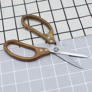 Gunting dapur baja tahan karat multifungsi, untuk memotong daging gunting tulang ayam dengan pegangan kayu - Product Image 6