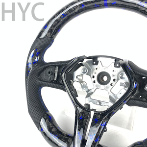 Pour <span class=keywords><strong>Infiniti</strong></span> Q50 QX50 Q35 Q60 G35S Q55 QX60 2014 2015 2016 2017 2018 Volant chauffant en fibre de carbone forgé bleu - Product Image 3