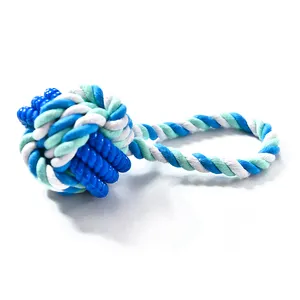 Good For Pet's Dental Health Durable TPR Cotton Rope Ball Dog Chew Toy