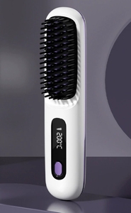 Ceramic USB Hair Straightener Brush LED Display 3 Temperature Settings Wireless Hot <b>Comb</b> for Hair Care - Product Image 6