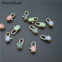 Fermoirs de 18mm de long en laiton rouge, noir, vert, bleu, métal naturel, forme ovale, pour la fabrication de bijoux, de bracelets et de colliers.