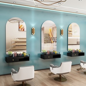 2025 Barber Shop <b>Mirror</b> Solid Aluminum Alloy Electroplating Color Salon <b>Mirror</b> Round Golden Arch Huge <b>Wall</b> <b>Mirror</b> LED - Product Image 5