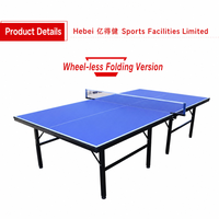 Table de tennis de table pliable pour tournoi, taille standard intérieure, design pliable sans roulettes, salle de jeux familiale