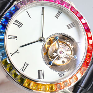 Reloj de Negocios Elegante de Primera Calidad, Homenaje al Diseño de Lujo Icónico, Cristal de Zafiro, Bisel con Piedras Preciosas de Colores, Reloj Mecánico con Tourbillon - Product Image 5