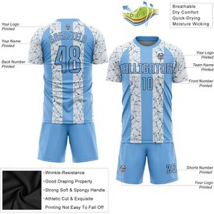 Conjunto de Camiseta y Pantalones Cortos de Fútbol Personalizados con Nombre y Número, Uniforme Transpirable de Secado Rápido que Absorbe la Humedad - Product Image 1