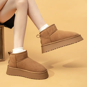 Original High-quality Genuine Leather <strong>Boots</strong> Custom LOGO Thick Bottomed Sheepskin Wool Keep Warm Winter Woman Snow <strong>Boots</strong> - Product Image 4