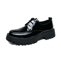Chaussures habillées Oxford en cuir pour hommes, style coréen, à lacets, élégantes, pour affaires, à semelle épaisse