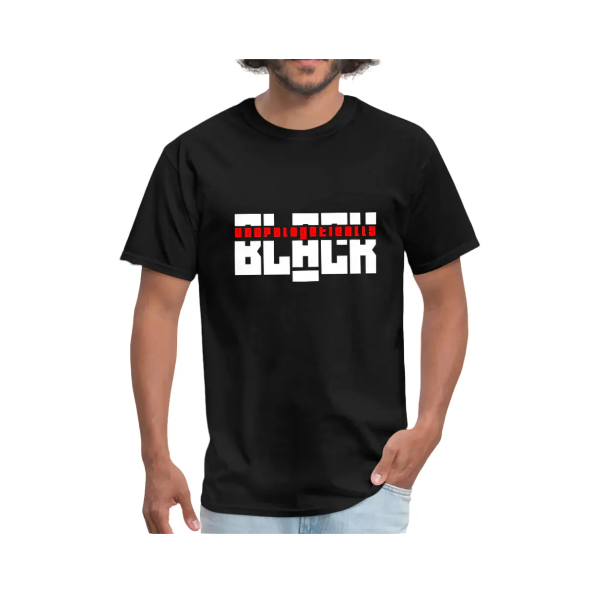 Yeni tasarım erkek hafif pamuklu tişört Unapologetically siyah desen özel tasarım pamuklu t-shirt adam