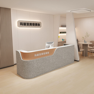 Mostrador de Información de Diseño Personalizado, Mostrador de Recepción Blanco de Forma Estándar <span class=keywords><strong>para</strong></span> Salón - Product Image 6