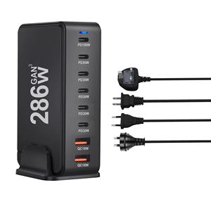 <span class=keywords><strong>Chargeur</strong></span> de bureau USB-C 200W QC3.0 à charge rapide 2 ports avec technologie GaN pour ordinateur portable, sortie 5V/<span class=keywords><strong>3A</strong></span>, protection OTP - Product Image 1