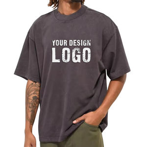 T-shirt pour homme à manches courtes, ample, de style sportif, de marque américaine, avec logo personnalisé, lourd, lavé, grande taille - Product Image 2