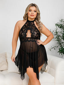Combinaison érotique bon marché pour femmes <span class=keywords><strong>grande</strong></span> <span class=keywords><strong>taille</strong></span> 2023, <span class=keywords><strong>lingerie</strong></span> sexy en dentelle à découpes pour femmes, nuisette sexy pour femmes rondes, <span class=keywords><strong>grande</strong></span> <span class=keywords><strong>taille</strong></span>, robe de nuit chaude - Product Image 6